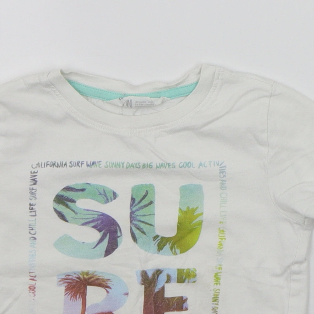 H&M Girls White   Basic T-Shirt Size 3-4 Years