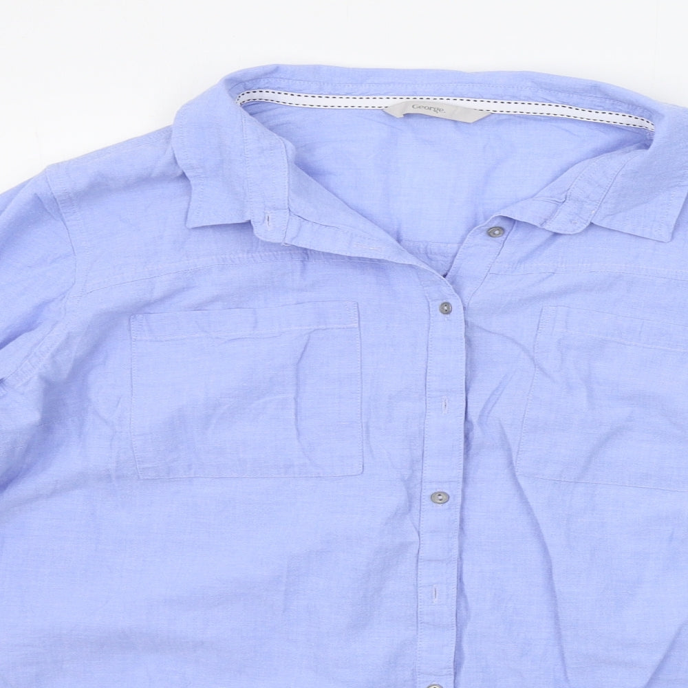 George Womens Blue   Basic Button-Up Size 20