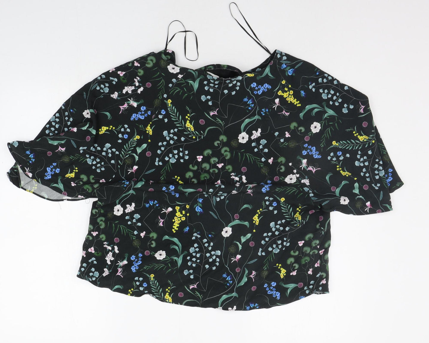 H&M Womens Green Floral  Basic Blouse Size 14