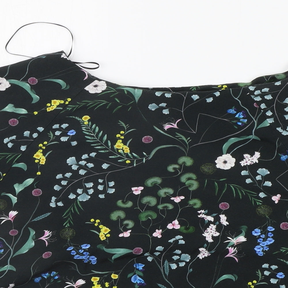 H&M Womens Green Floral  Basic Blouse Size 14