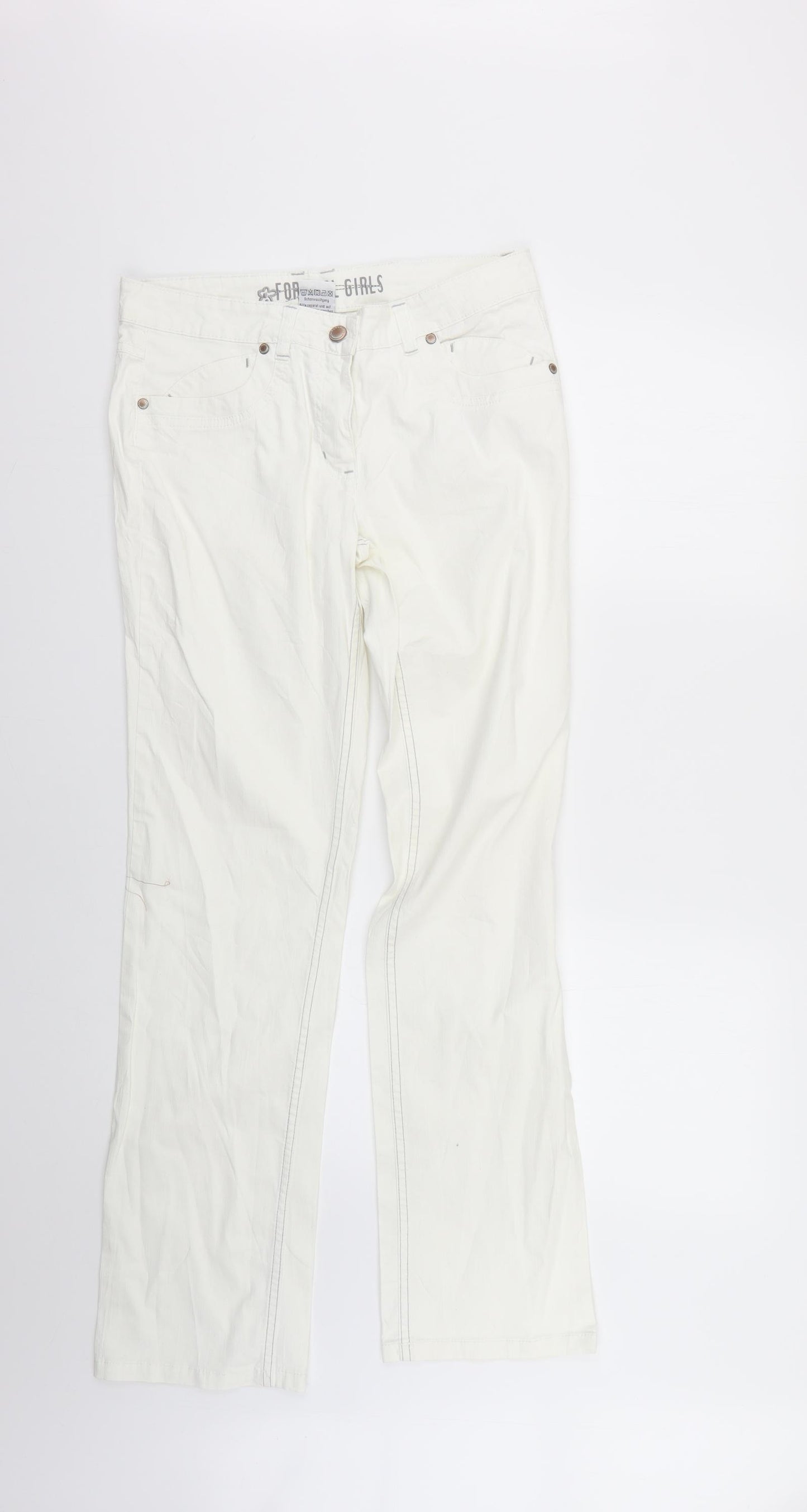 pooopvano Womens White   Skinny Jeans Size 16 L30 in