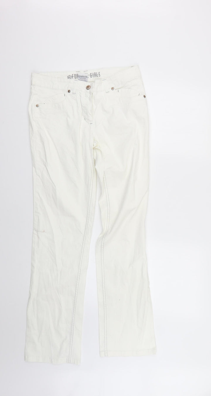 pooopvano Womens White   Skinny Jeans Size 16 L30 in