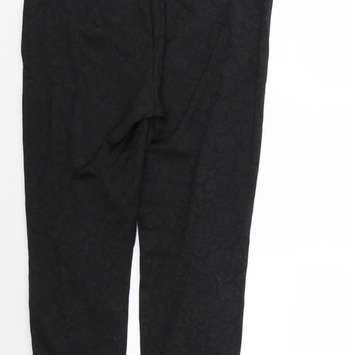 George Womens Black Animal Print  Trousers   L25 in