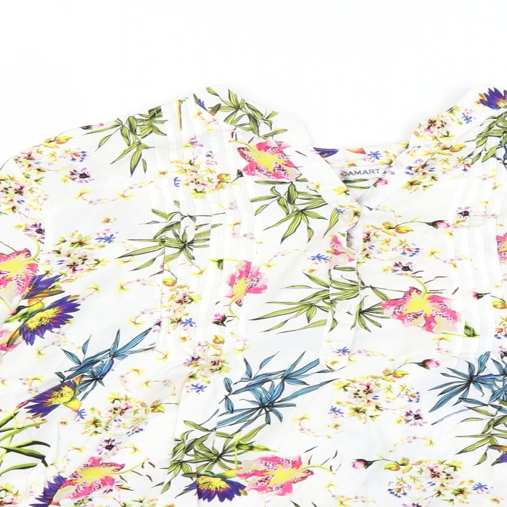 Damart Womens White Floral  Basic Blouse Size 24