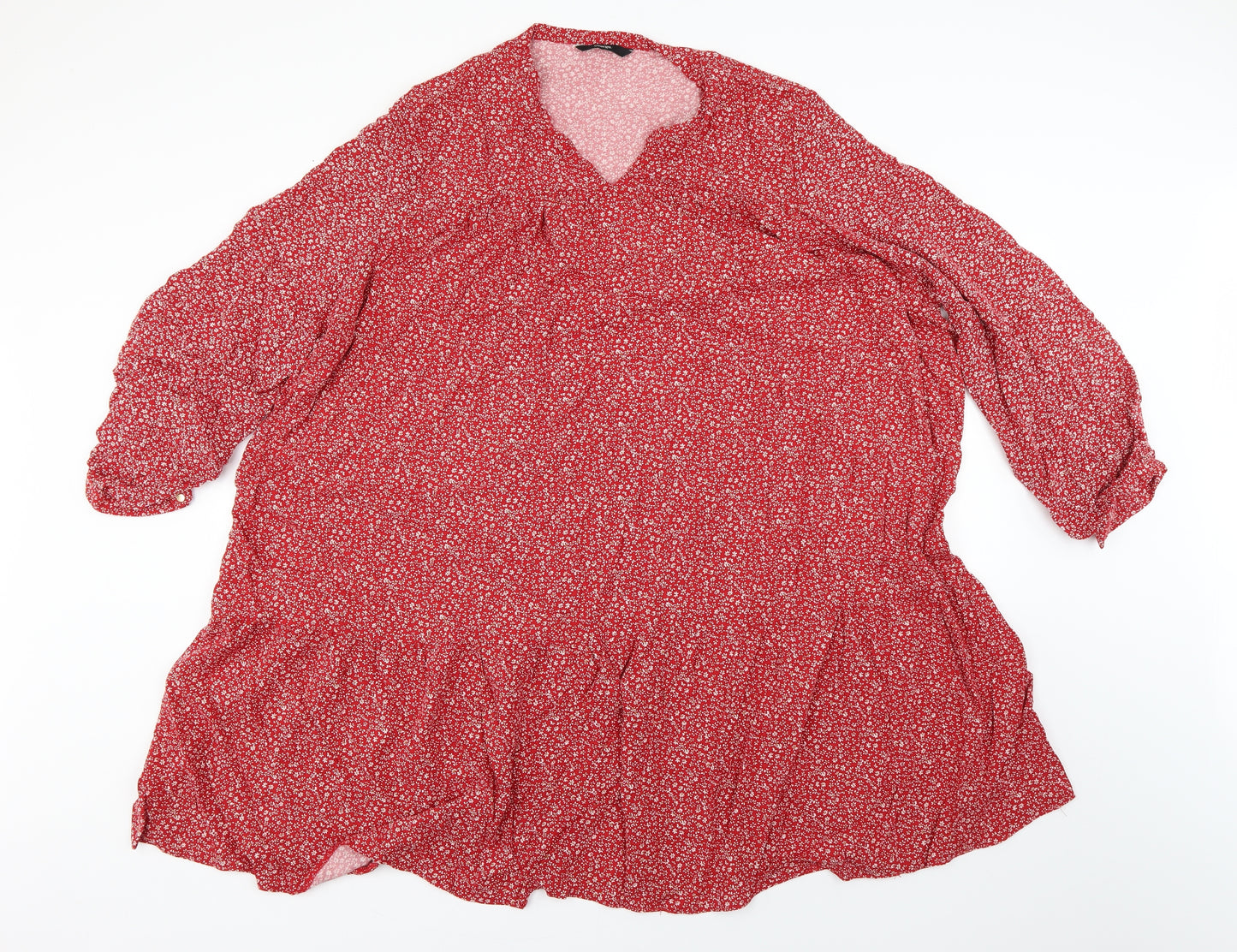 George Womens Red Floral  Fit & Flare  Size 24