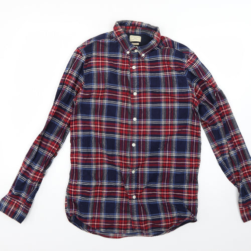 Selected Mens Multicoloured Check   Button-Up Size M