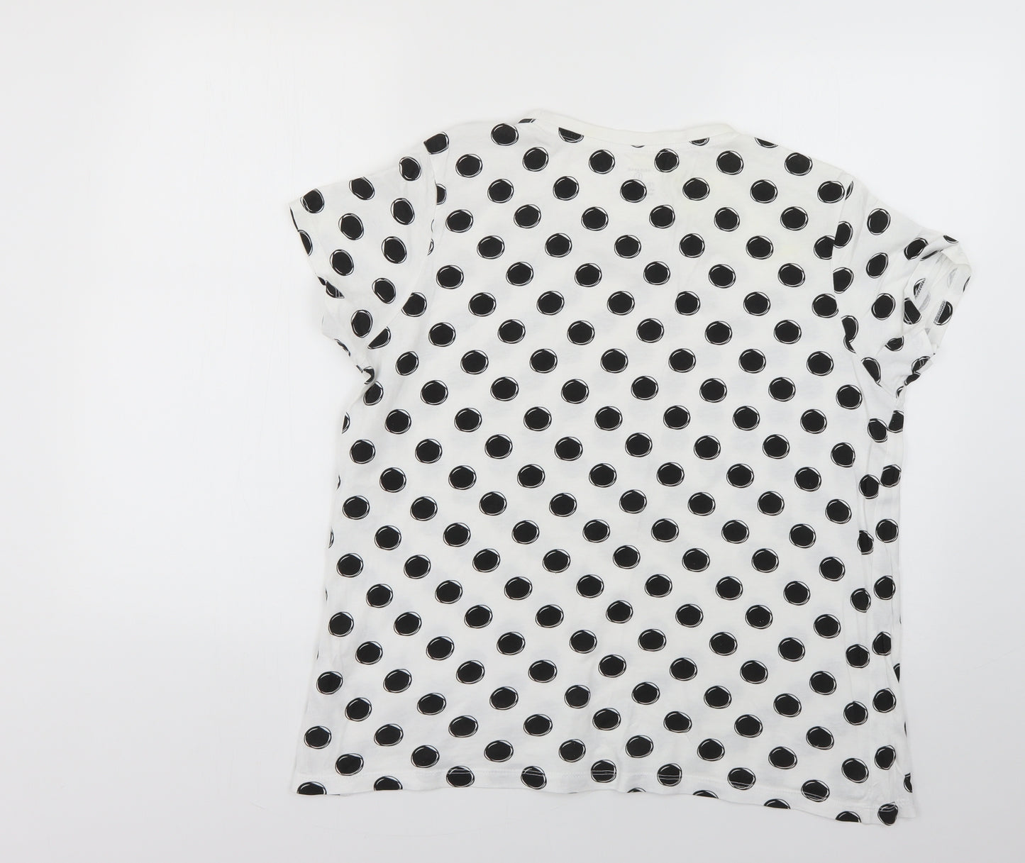 Primark Womens White Polka Dot  Basic T-Shirt Size 14