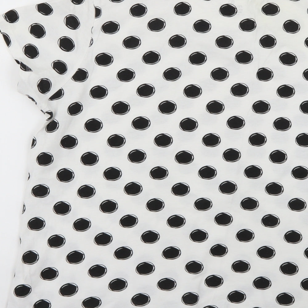 Primark Womens White Polka Dot  Basic T-Shirt Size 14