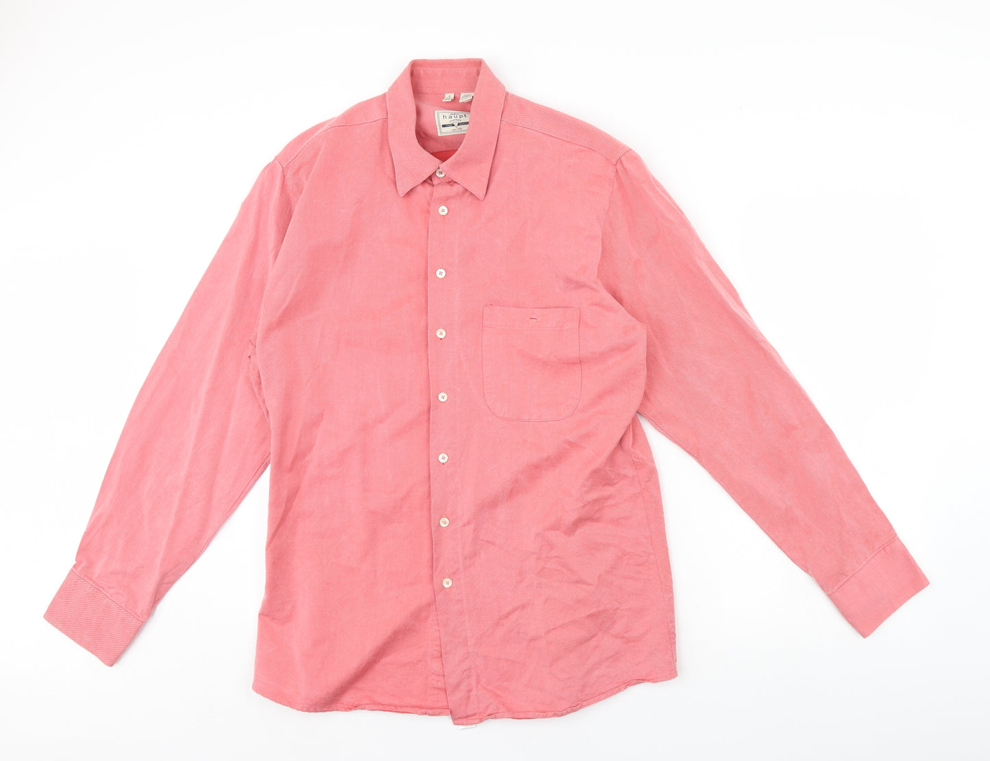 Haupt Mens Pink    Dress Shirt Size L