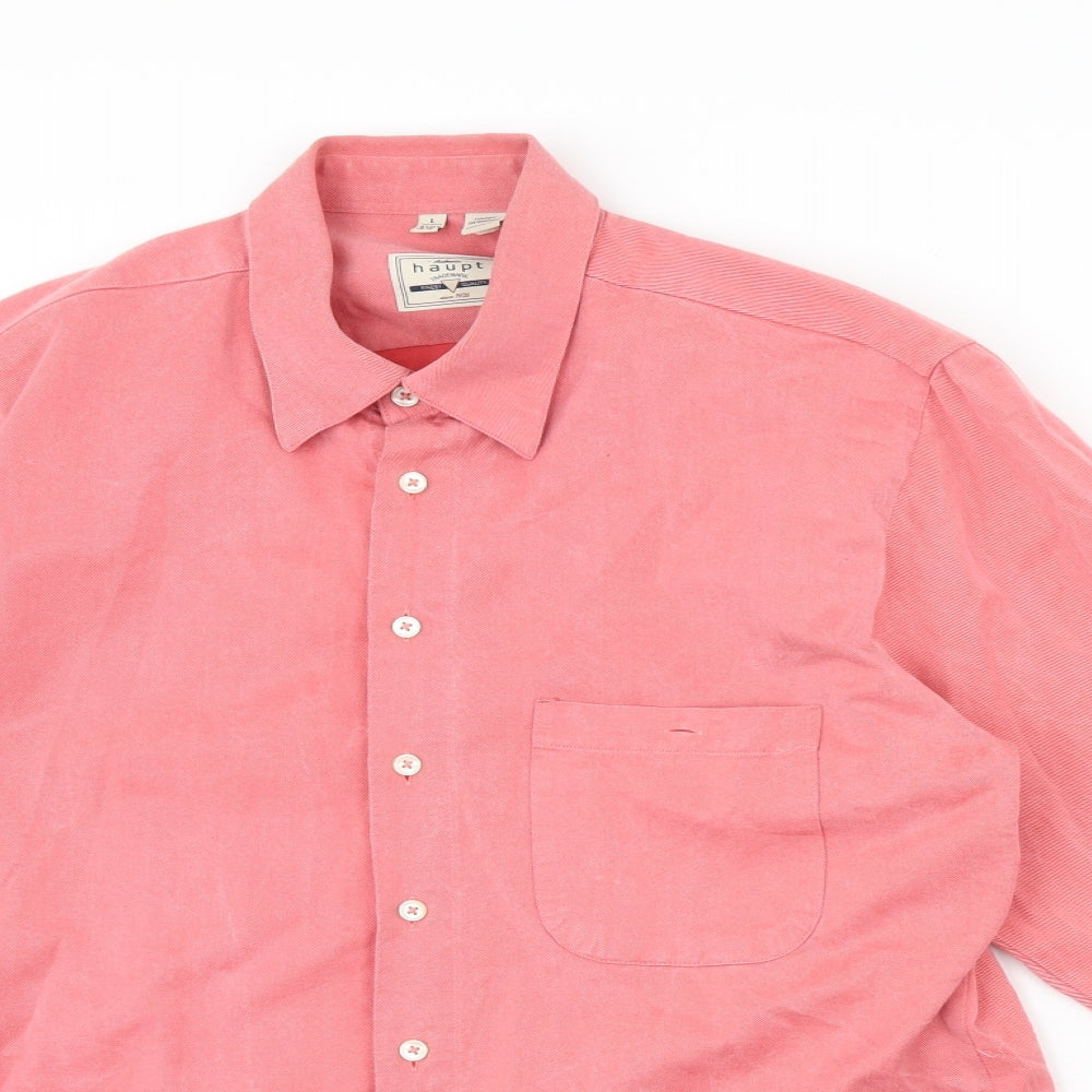 Haupt Mens Pink    Dress Shirt Size L