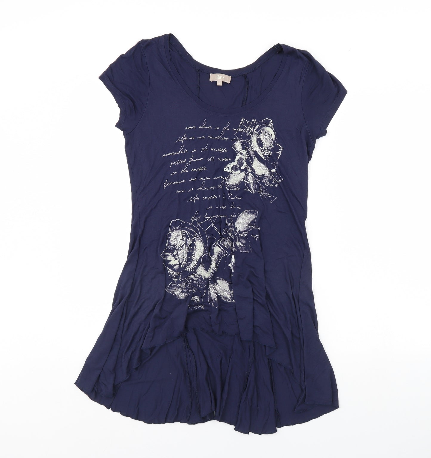 Soon Womens Blue   Basic T-Shirt Size 14