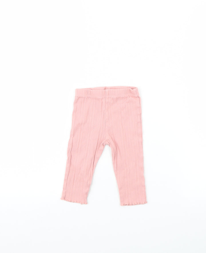 Fred & FLo Girls Pink Capri Trousers Size 6-9 Months
