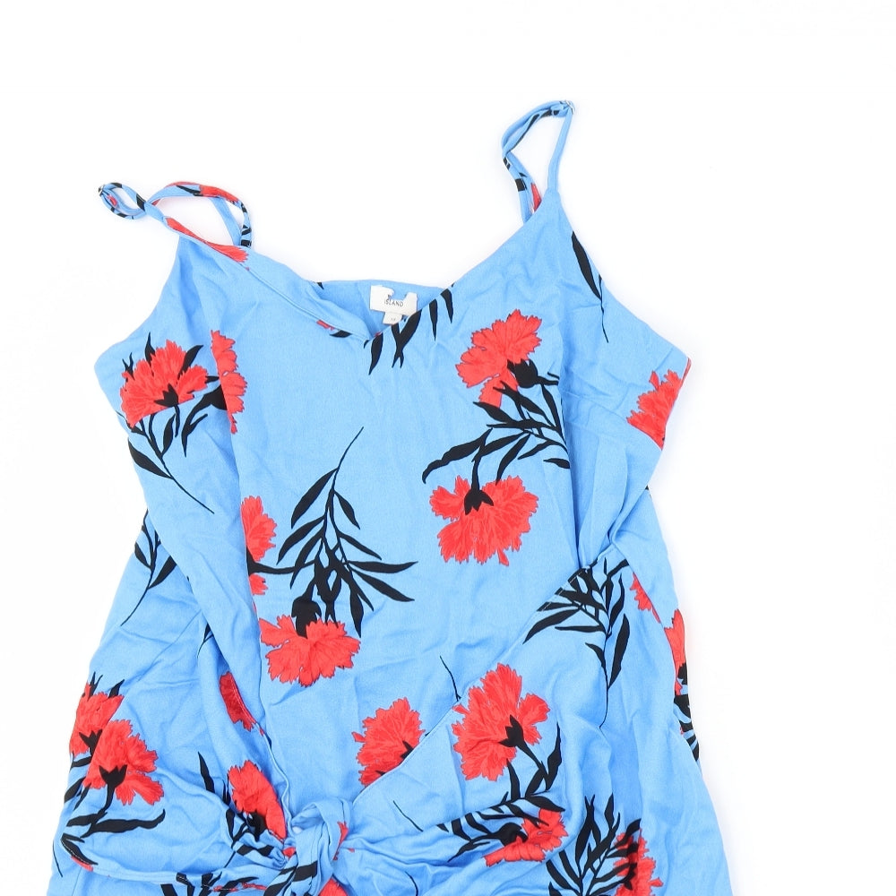 River Island Womens Blue Floral  Mini  Size 12