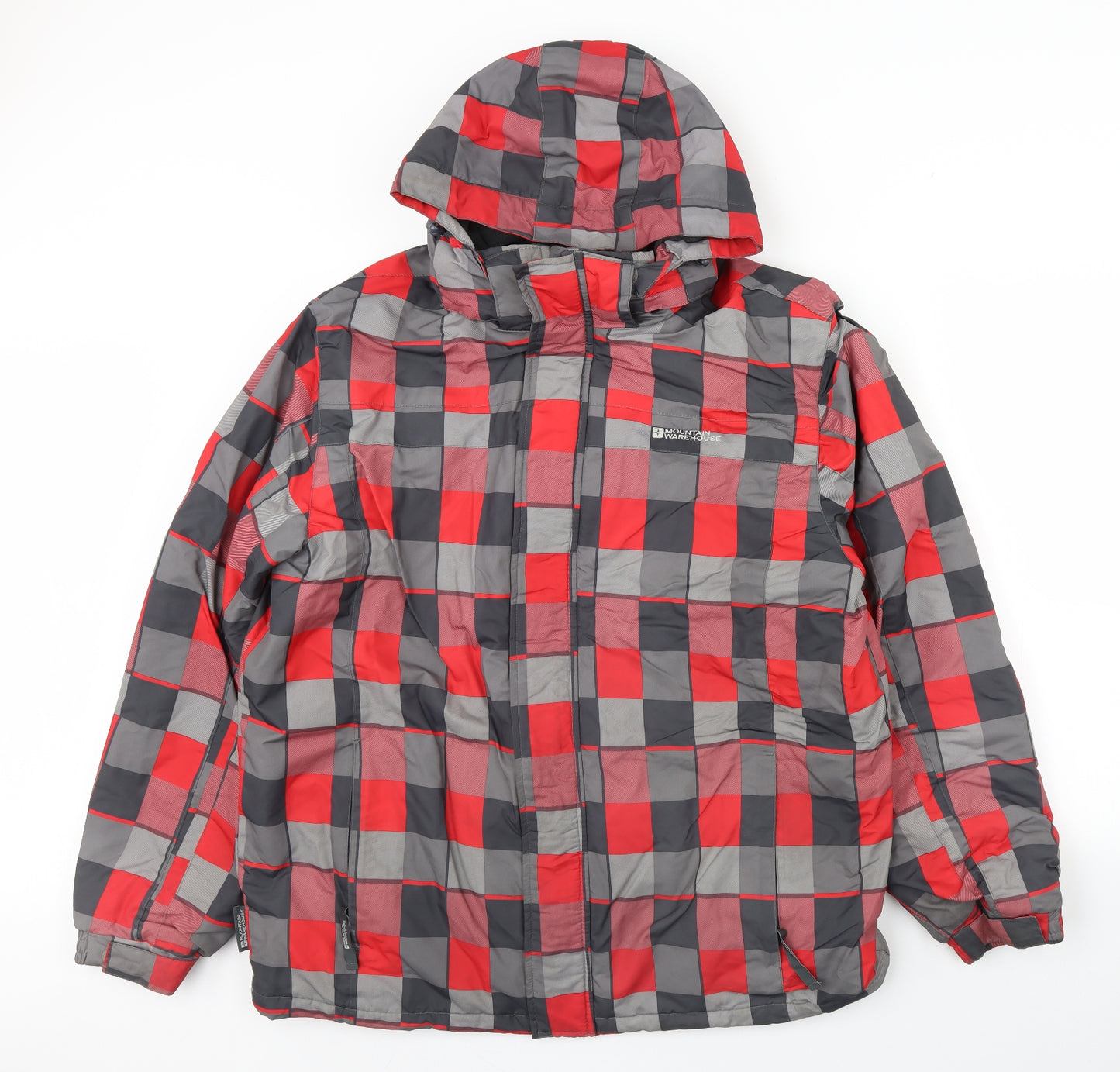 Mountain Warehouse Mens Red Check  Rain Coat Coat Size L