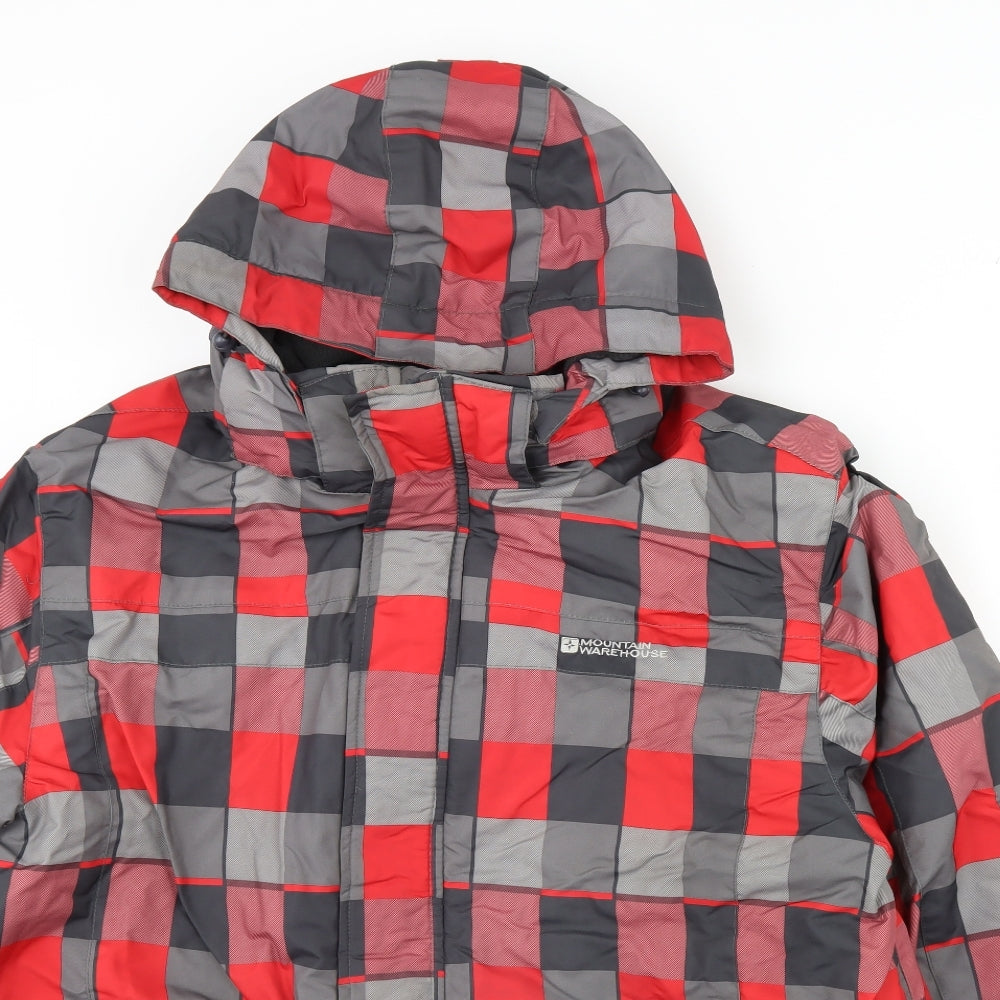 Mountain Warehouse Mens Red Check  Rain Coat Coat Size L