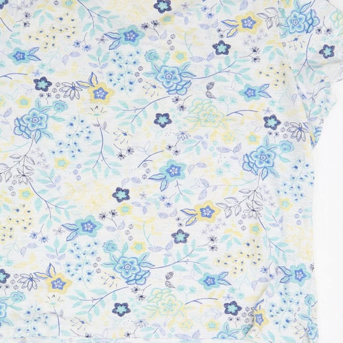 Bonmarché Womens White Floral  Basic T-Shirt Size 20