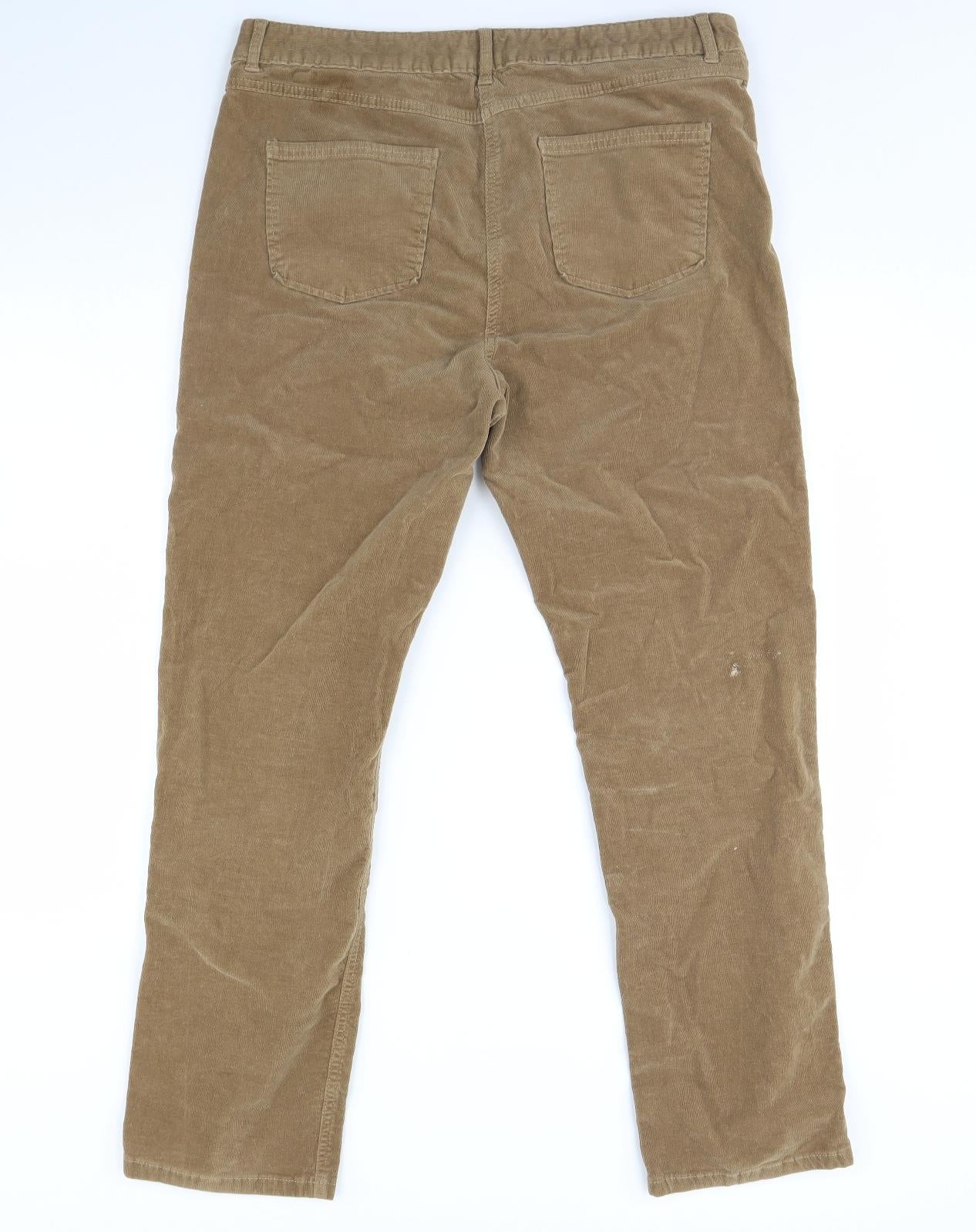 m&s Womens Brown  Corduroy Trousers  Size 16 L29 in