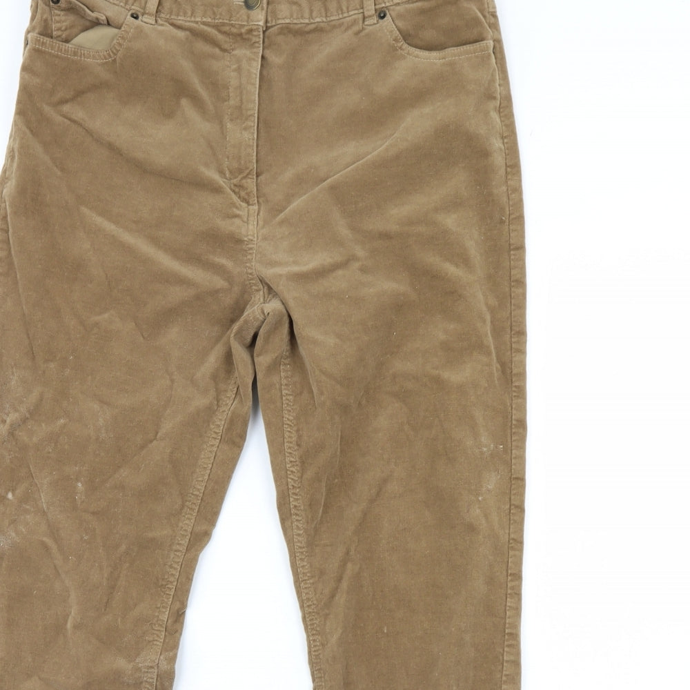 m&s Womens Brown  Corduroy Trousers  Size 16 L29 in