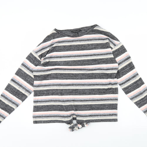 Dorothy Perkins Womens Grey Striped  Pullover Jumper Size 14