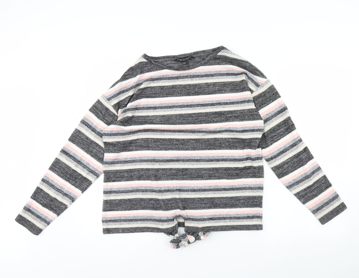 Dorothy Perkins Womens Grey Striped  Pullover Jumper Size 14