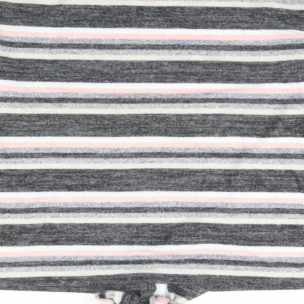 Dorothy Perkins Womens Grey Striped  Pullover Jumper Size 14