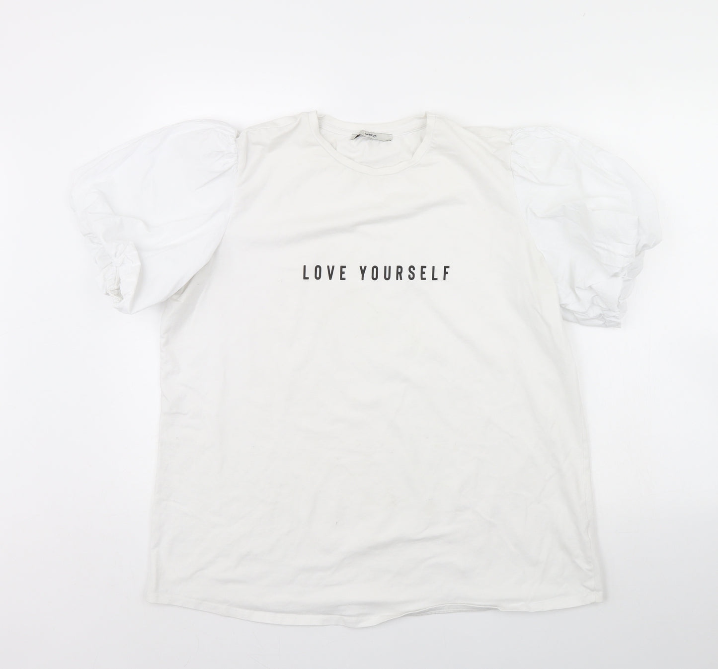 George Womens White   Basic T-Shirt Size 20  - Love yourself