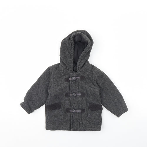 George Baby Grey Herringbone  Jacket Coat Size 12 Months