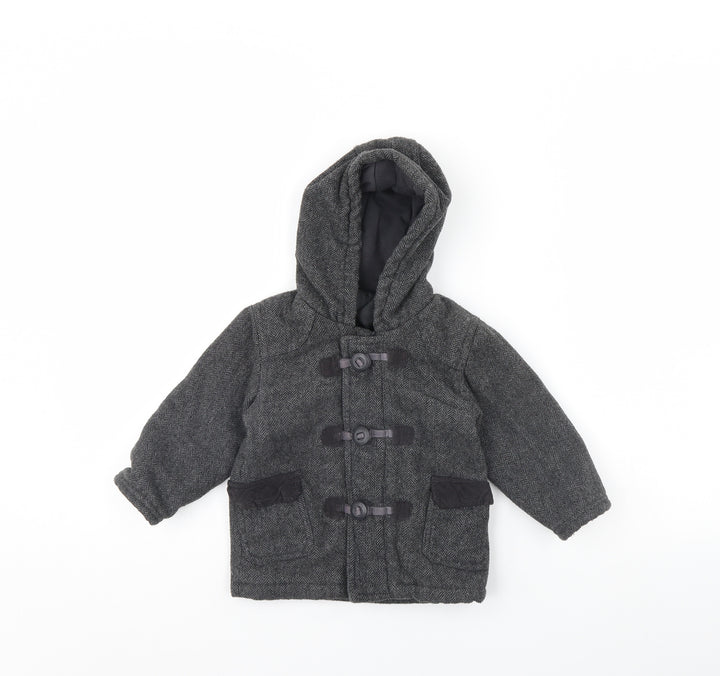 George Baby Grey Herringbone  Jacket Coat Size 12 Months