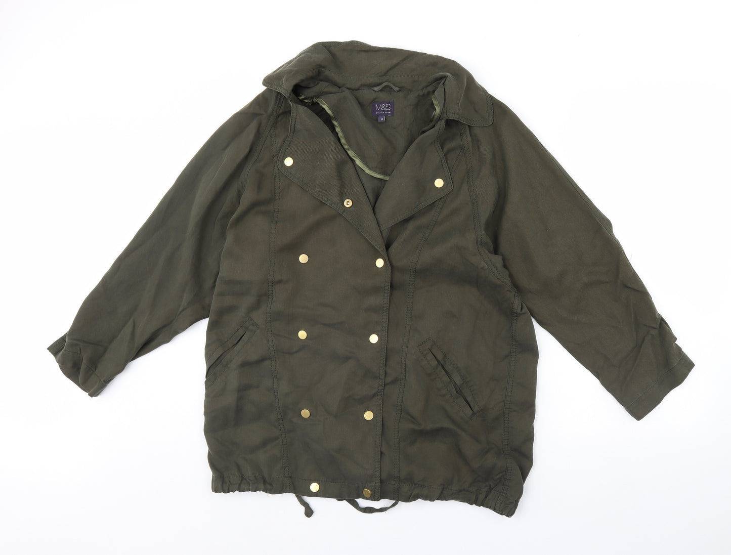 M&S Womens Green   Jacket Coat Size 14