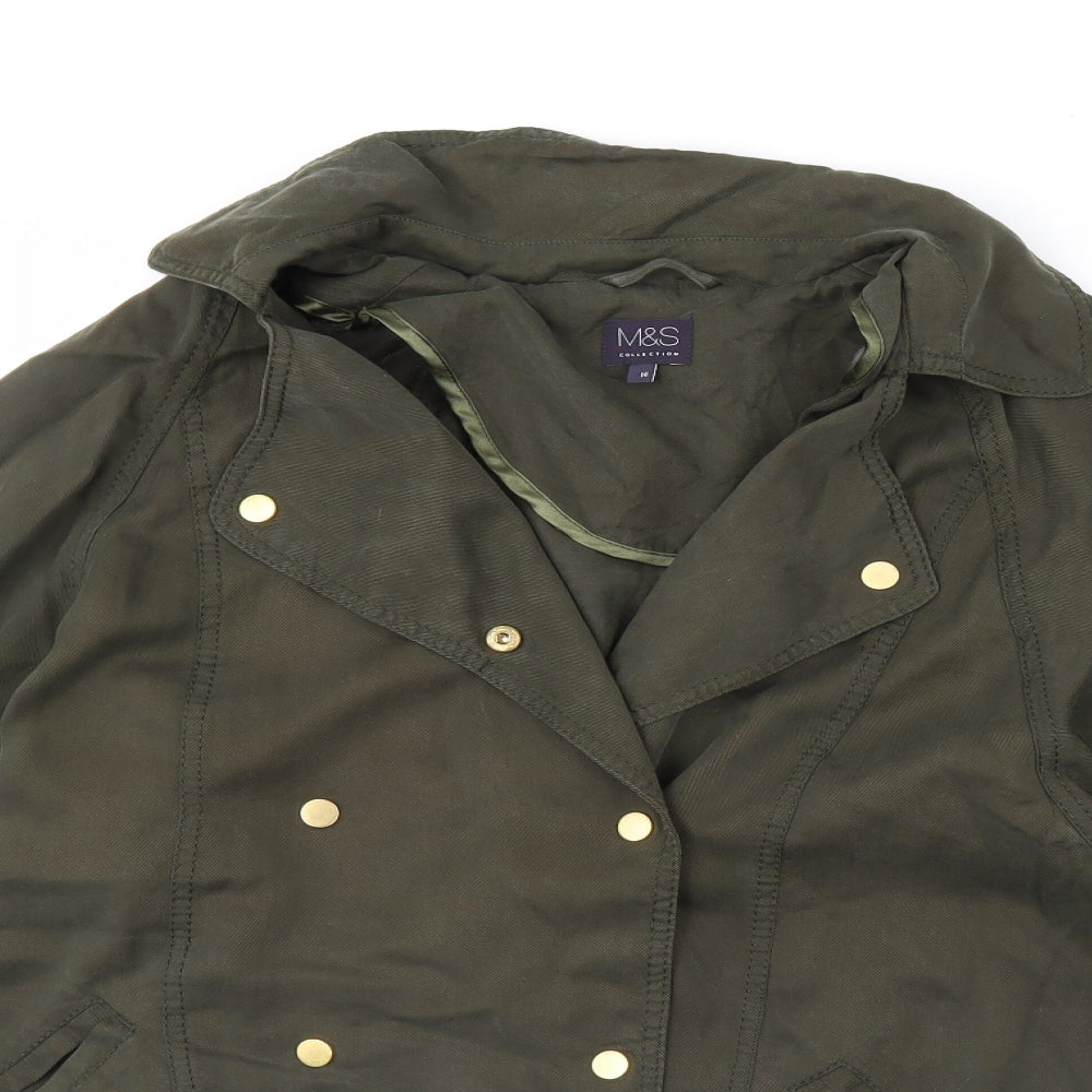 M&S Womens Green   Jacket Coat Size 14
