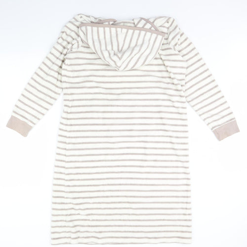 m&s Womens Ivory Striped Fleece Cami Dress Size 14