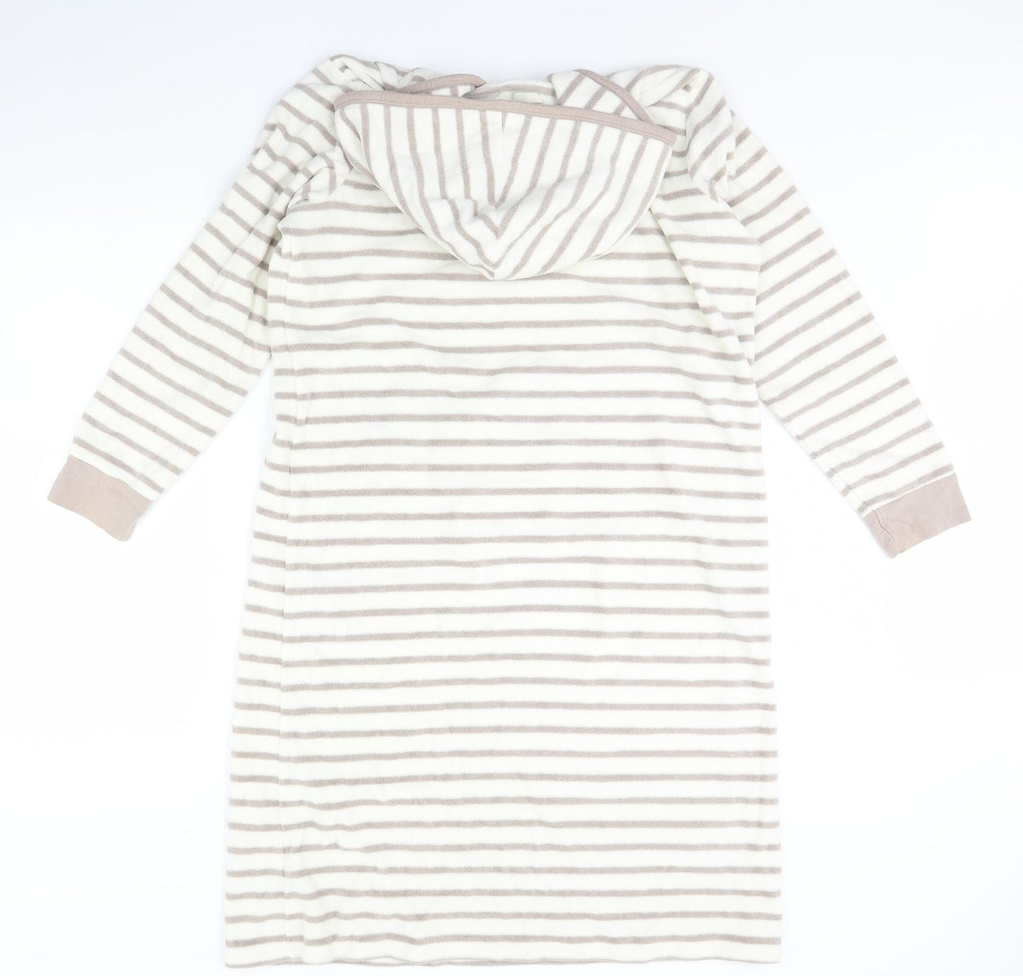 m&s Womens Ivory Striped Fleece Cami Dress Size 14