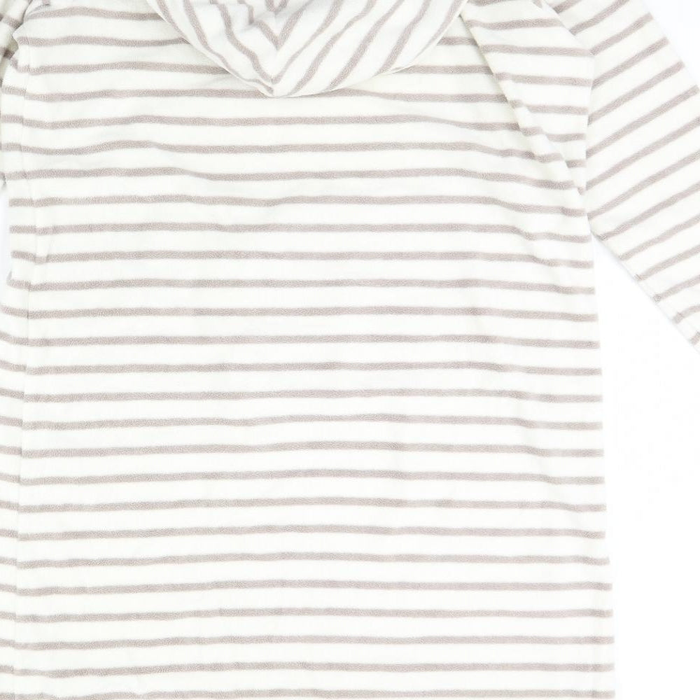 m&s Womens Ivory Striped Fleece Cami Dress Size 14