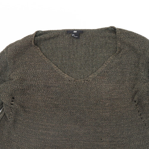 H&M Womens Green   Pullover Jumper Size L