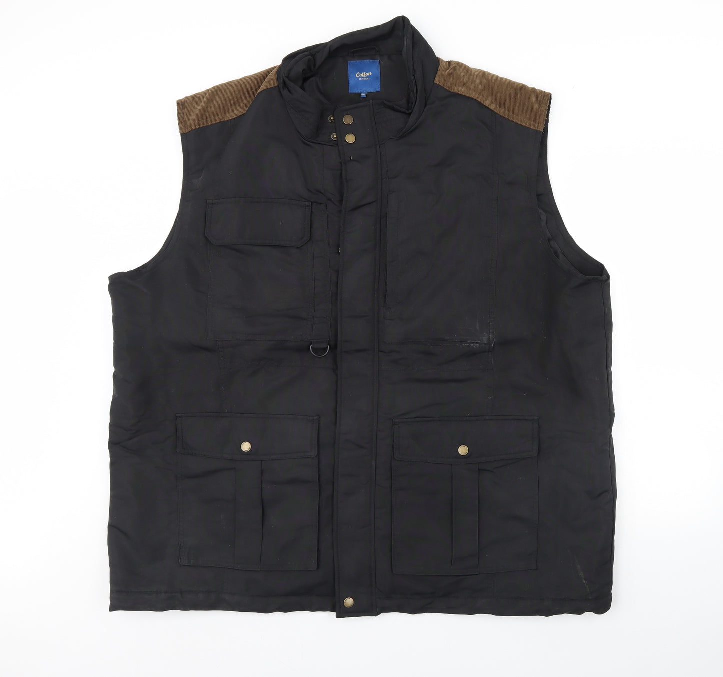 Cotton Traders Mens Black   Gilet Coat Size 4XL