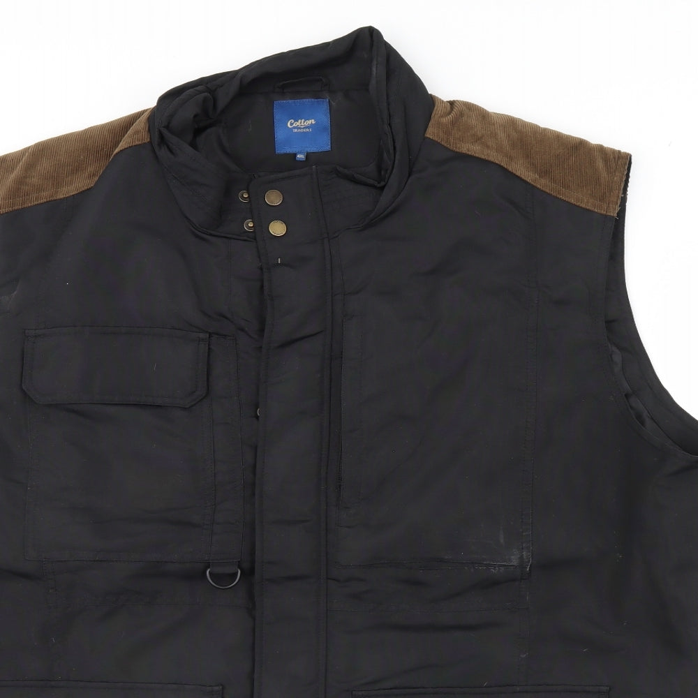 Cotton Traders Mens Black   Gilet Coat Size 4XL