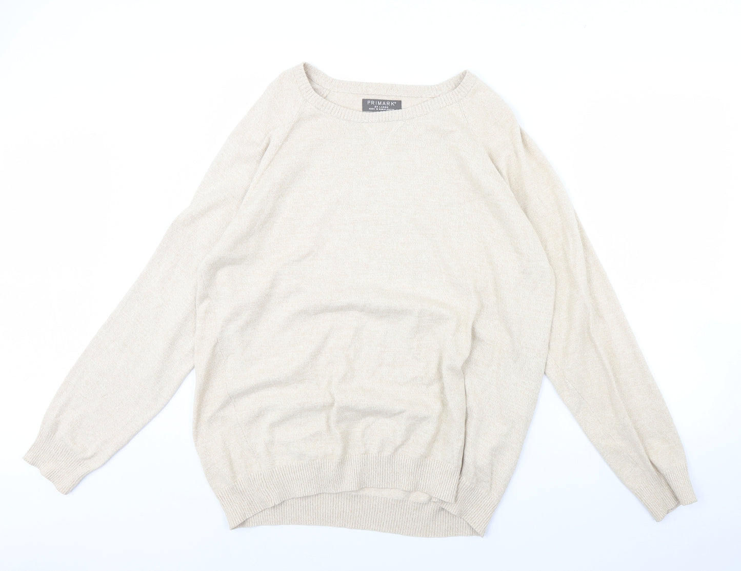 Primark Mens Beige   Pullover Jumper Size 2XL