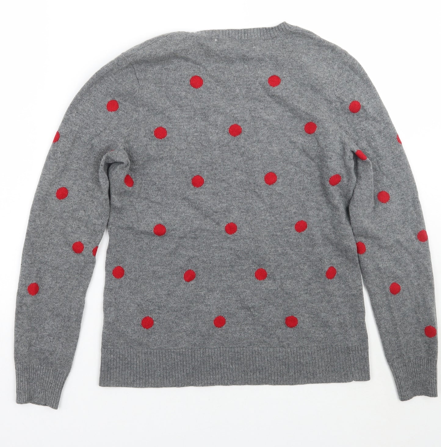 John Lewis Womens Grey Polka Dot  Pullover Jumper Size 12