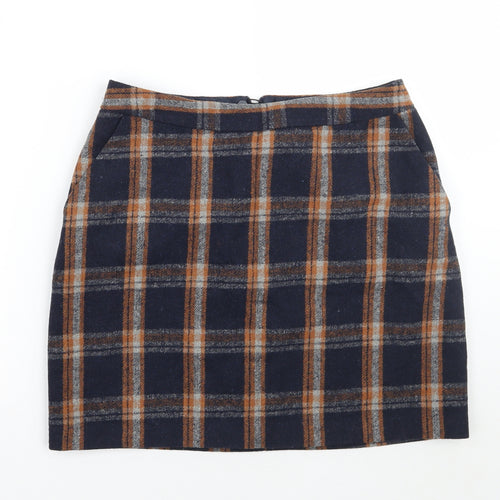 Papaya Womens Blue Check  A-Line Skirt Size 12