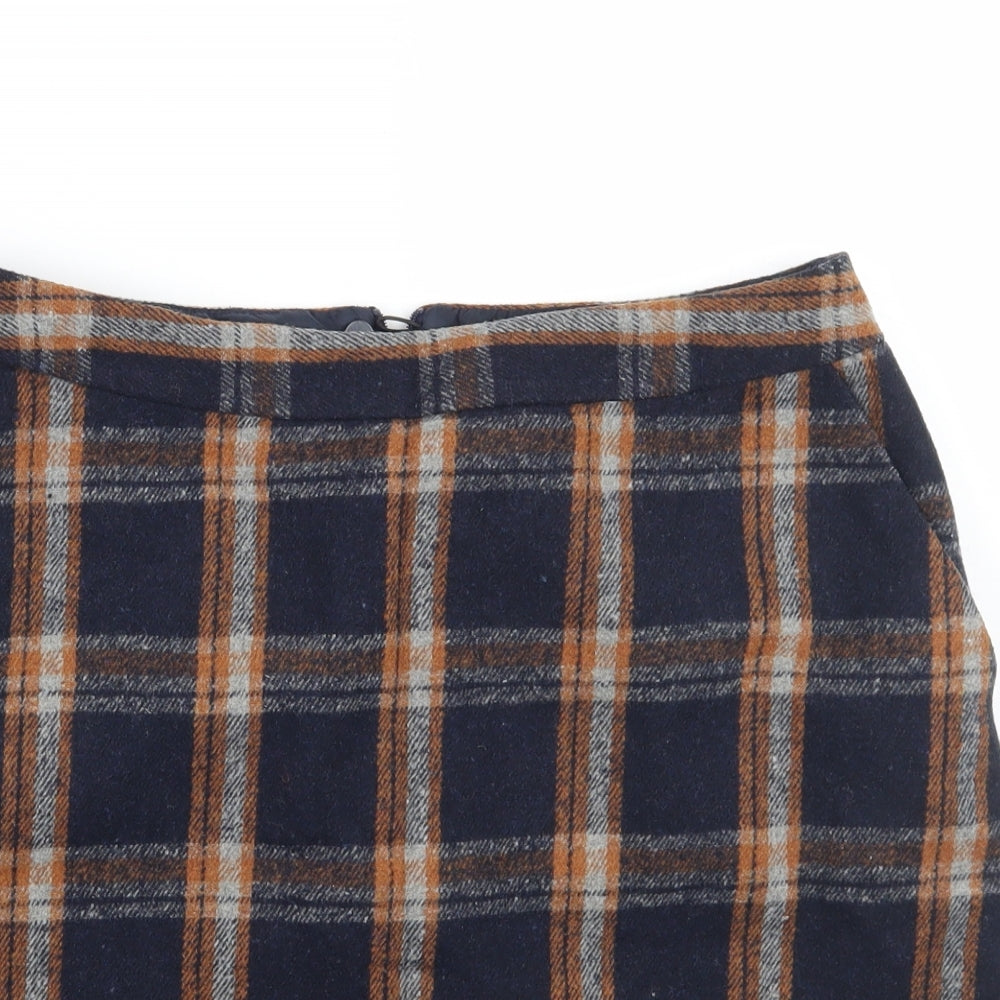 Papaya Womens Blue Check  A-Line Skirt Size 12