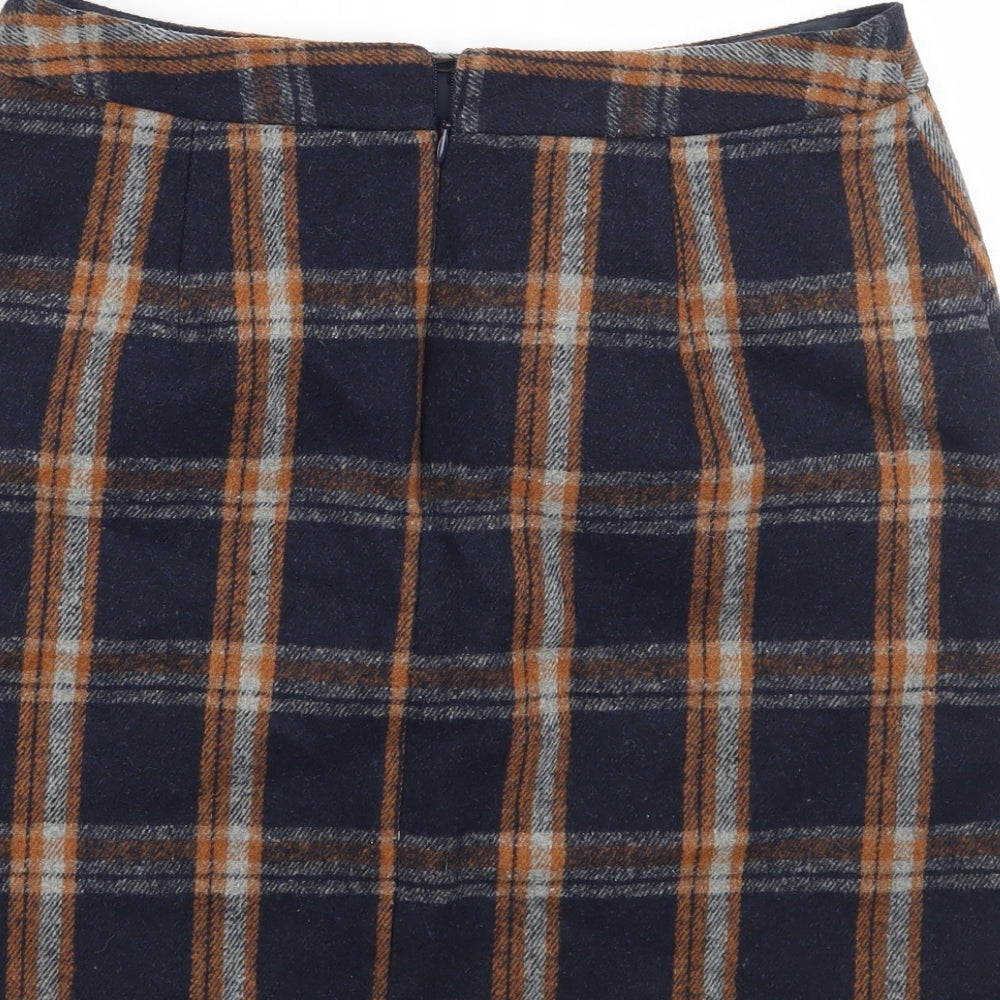 Papaya Womens Blue Check  A-Line Skirt Size 12