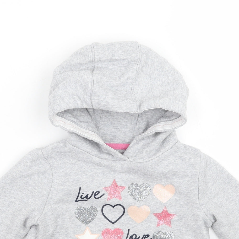 F&F Girls Grey Geometric  Pullover Hoodie Size 3 Years