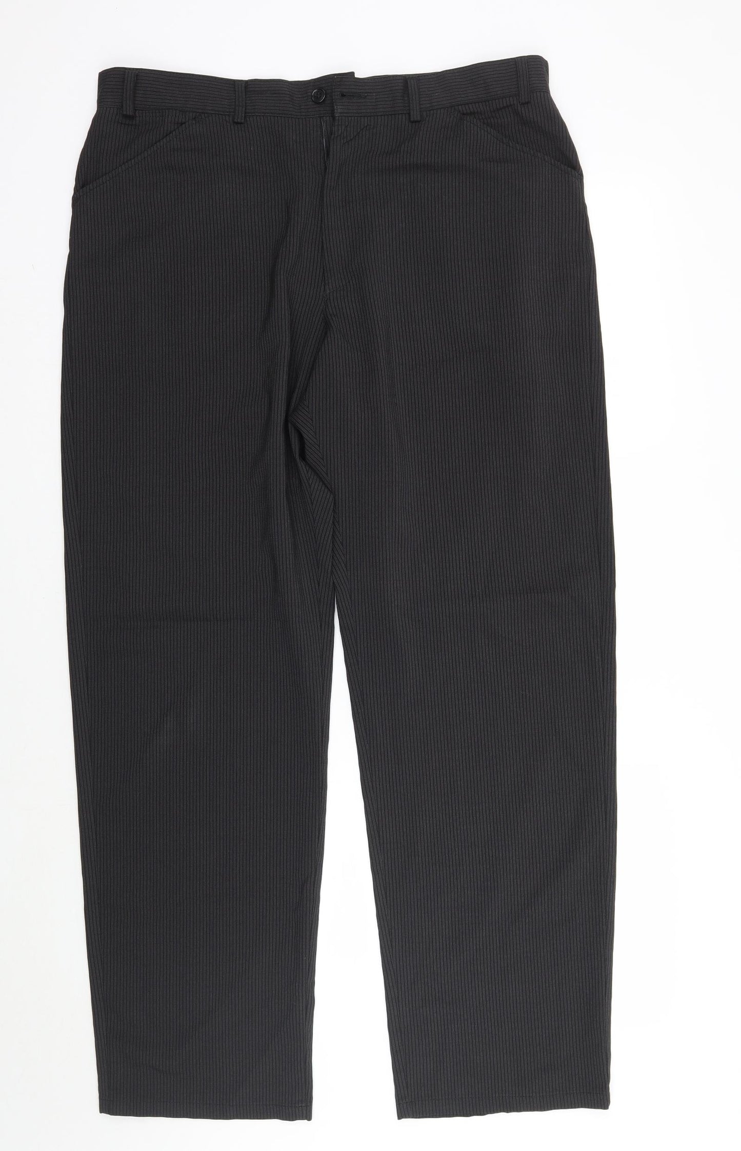 NEXT Mens Black Striped  Trousers  Size 36 L31 in