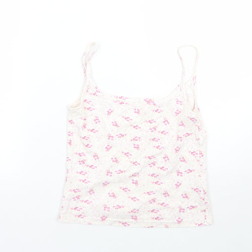 Dunnes Stores Womens White Floral  Basic Tank Size 10