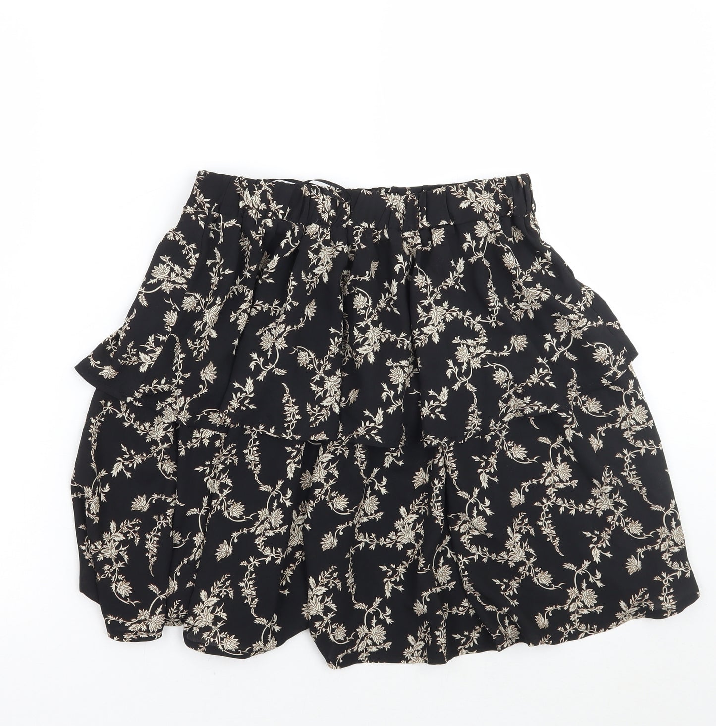 In the Style Womens Black Floral  A-Line Skirt Size 10