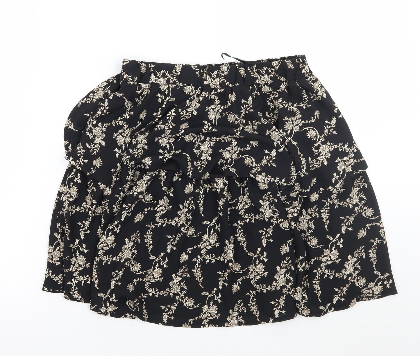 In the Style Womens Black Floral  A-Line Skirt Size 10