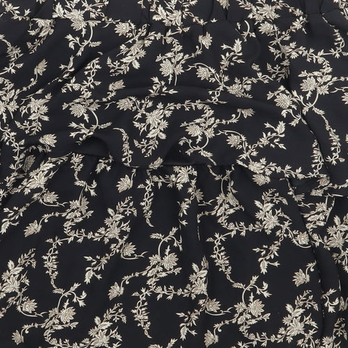 In the Style Womens Black Floral  A-Line Skirt Size 10