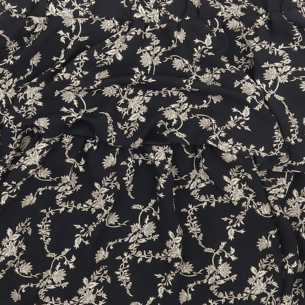 In the Style Womens Black Floral  A-Line Skirt Size 10
