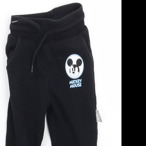 Primark Boys Black   Sweatpants Trousers Size 2 Years - Micky Mouse