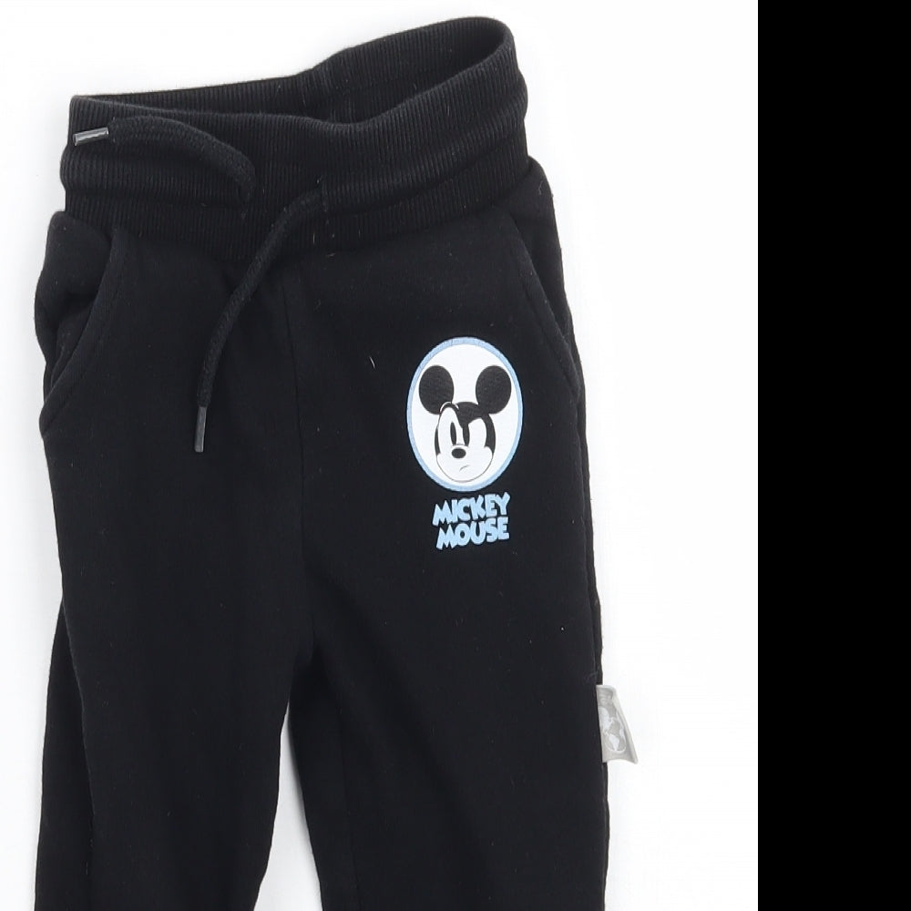 Primark Boys Black   Sweatpants Trousers Size 2 Years - Micky Mouse